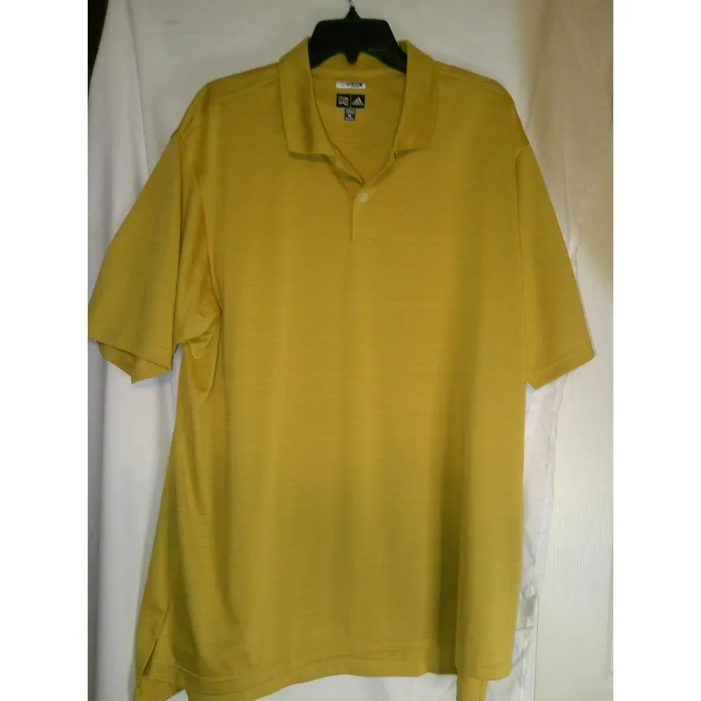 Adidas ClimaСool‎ Yellow/Gold Performance Golf Polo Shirt Athletic Sport Casual